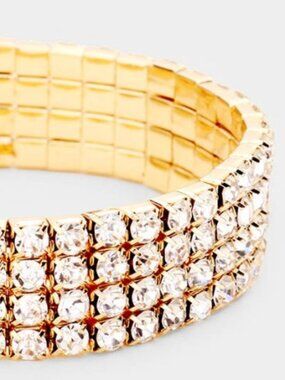 Gold Rhinestone Tennis Bracelet